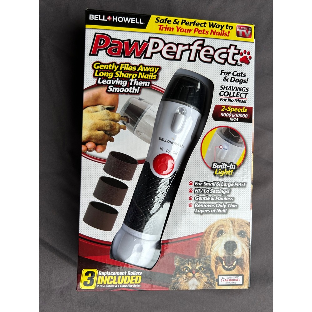 Bell Howell Paw Perfect Pet Nail Grinder Rotary Grooming Tool New